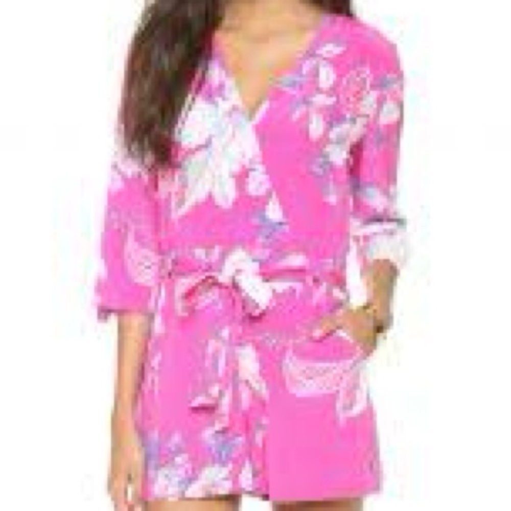 Yumi Kim Pink Floral Wrap Robe